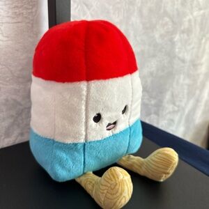 Plush Popsicle Stuffed Toy in Red, White, and Blue with Tan Legs